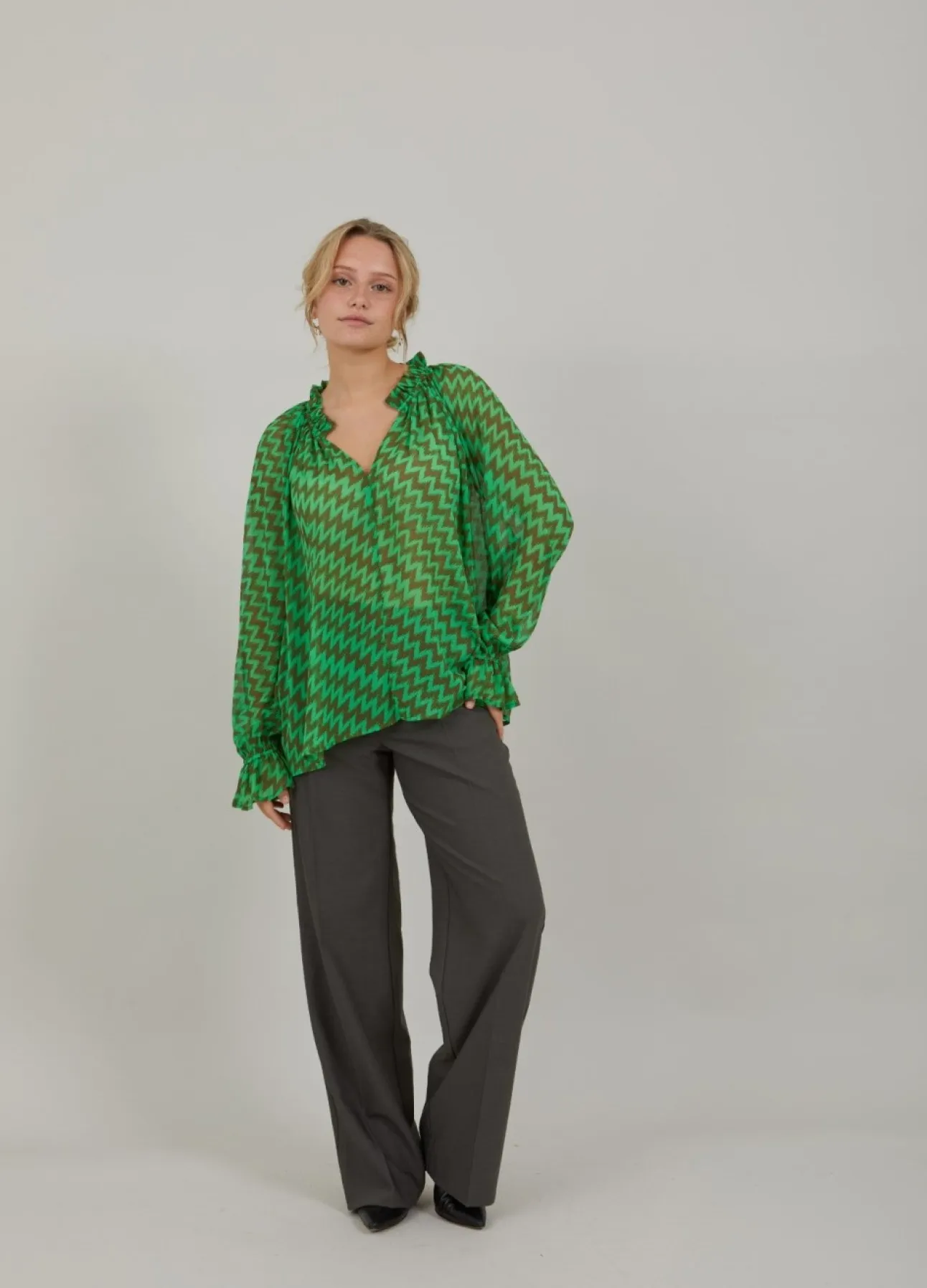 Kvinde Coster Copenhagen Skjorter Og Bluser^Bluse I Zig Zag Print