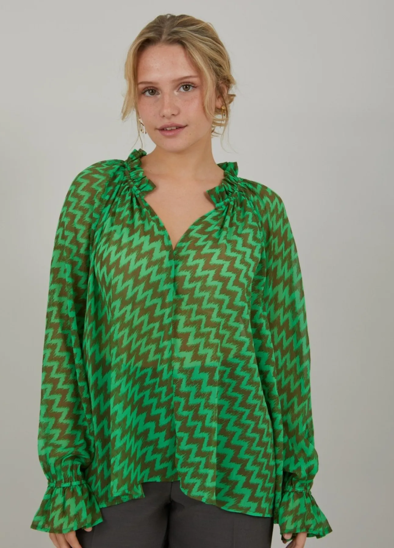 Kvinde Coster Copenhagen Skjorter Og Bluser^Bluse I Zig Zag Print