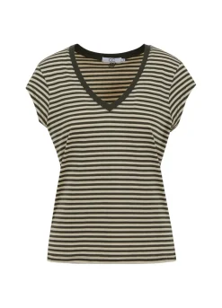 Kvinde Coster Copenhagen T-Shirts^Cc Heart Basis Stribet V-Hals T-Shirt