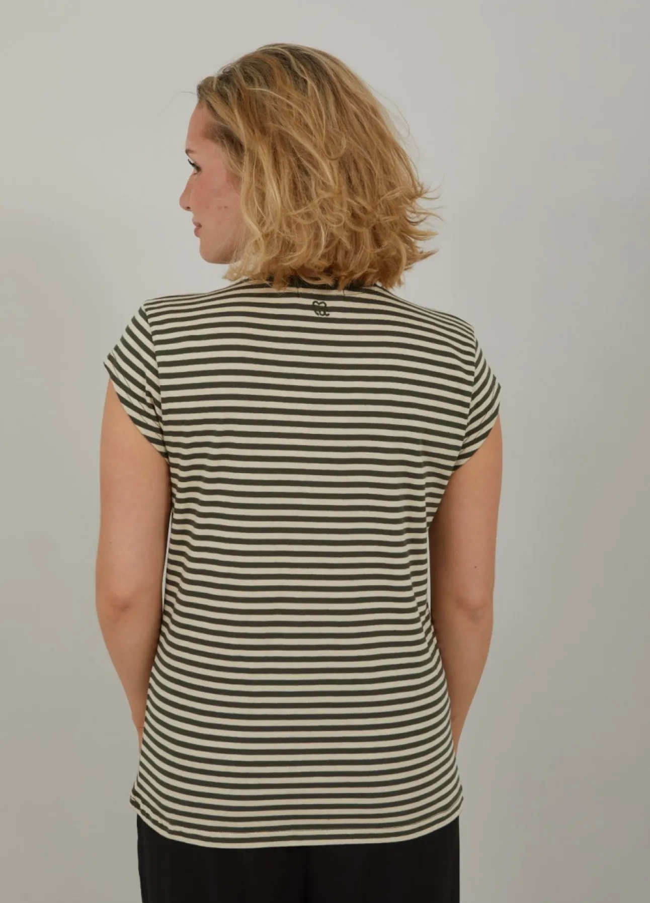 Kvinde Coster Copenhagen T-Shirts^Cc Heart Basis Stribet V-Hals T-Shirt