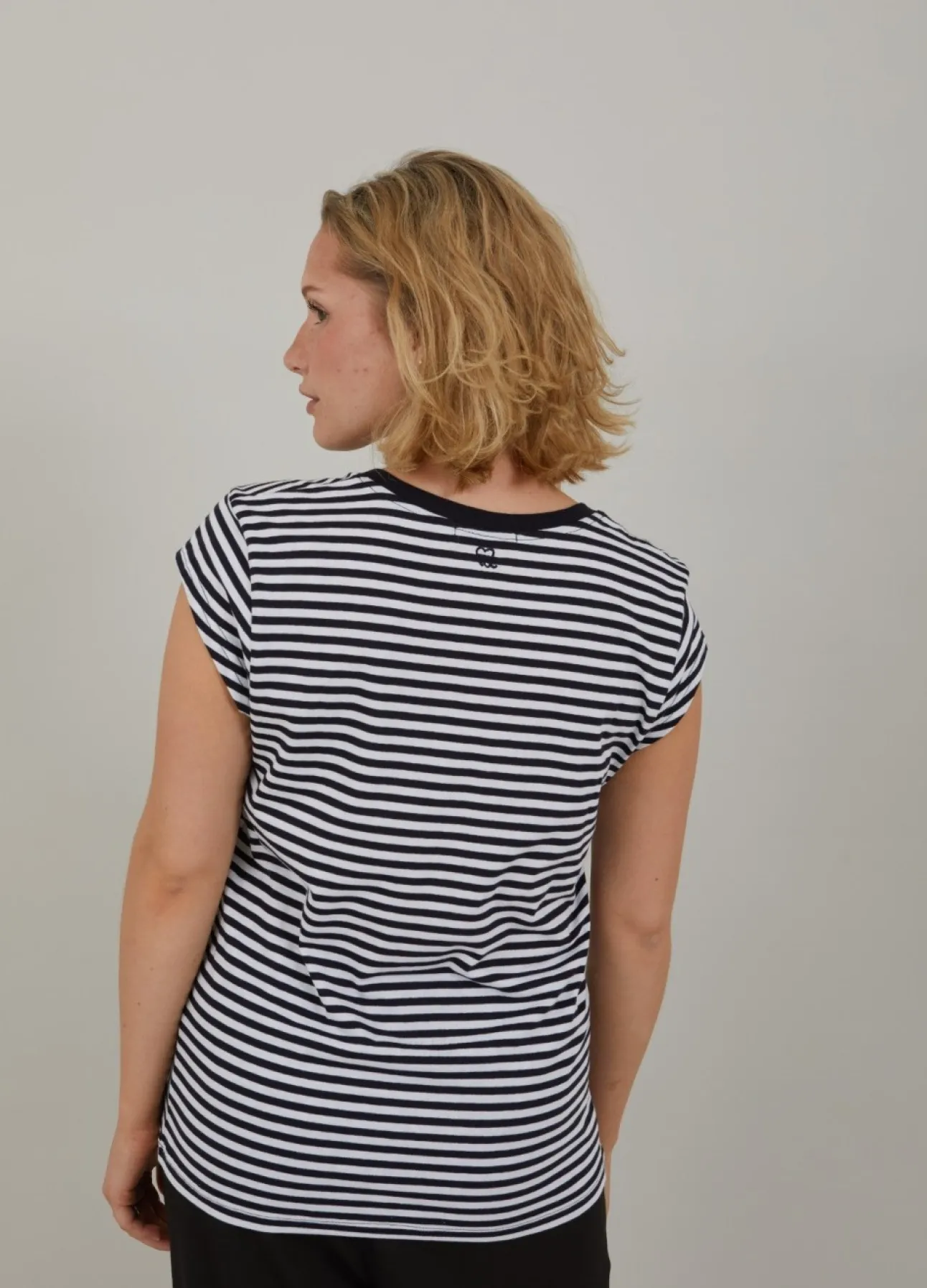 Kvinde Coster Copenhagen T-Shirts^Cc Heart Basis Stribet V-Hals T-Shirt