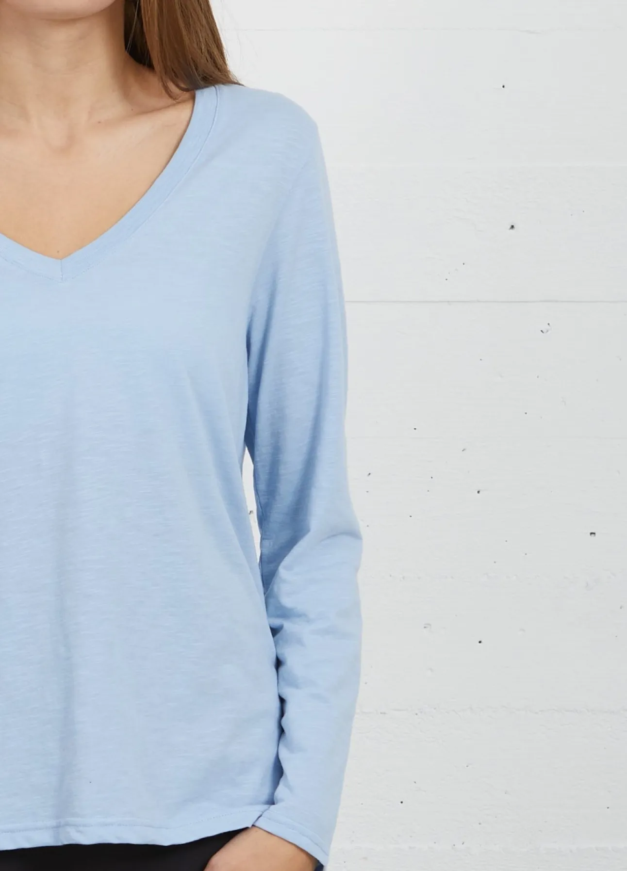 Kvinde Coster Copenhagen T-Shirts^Cc Heart Langaermet T-Shirt M. V-Hals