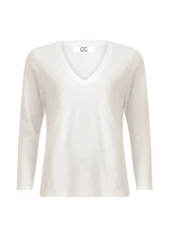 Kvinde Coster Copenhagen T-Shirts^Cc Heart Langaermet T-Shirt M. V-Hals