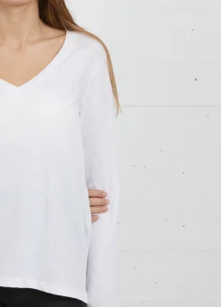 Kvinde Coster Copenhagen T-Shirts^Cc Heart Langaermet T-Shirt M. V-Hals