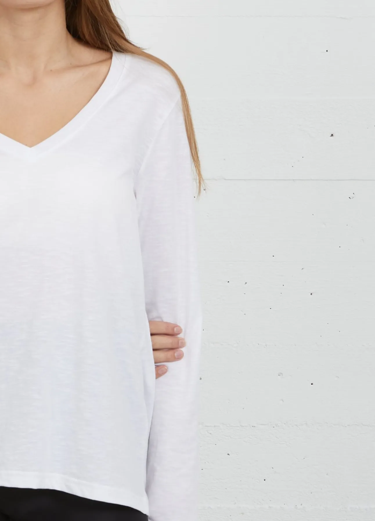Kvinde Coster Copenhagen T-Shirts^Cc Heart Langaermet T-Shirt M. V-Hals