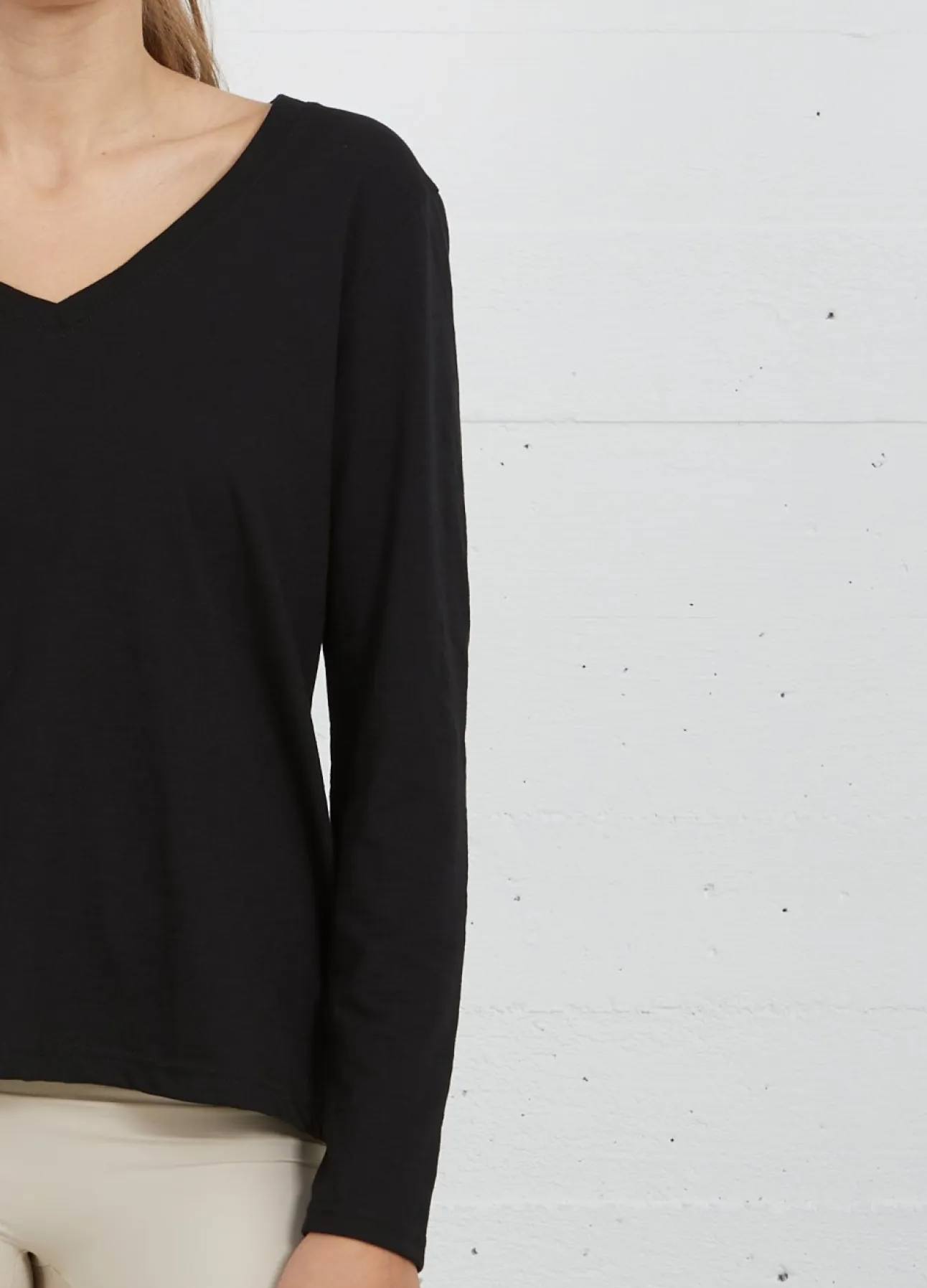Kvinde Coster Copenhagen T-Shirts^Cc Heart Langaermet T-Shirt M. V-Hals