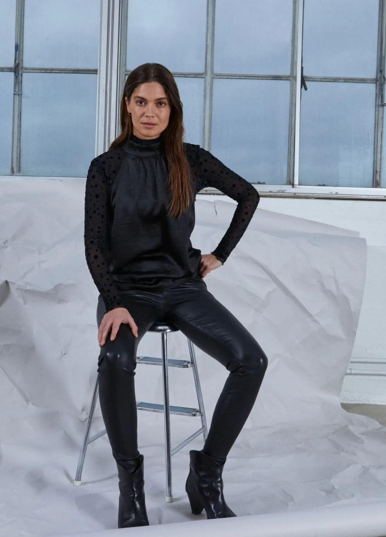 Kvinde Coster Copenhagen Læder^Cc Heart Læderleggings