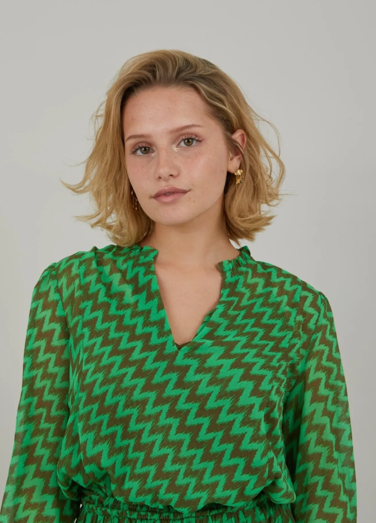 Kvinde Coster Copenhagen Kjoler^Kjole I Zig Zag Ikat Print