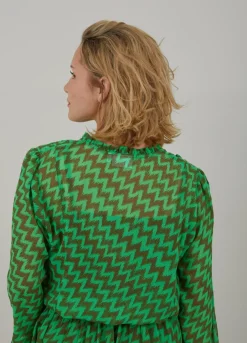 Kvinde Coster Copenhagen Kjoler^Kjole I Zig Zag Ikat Print