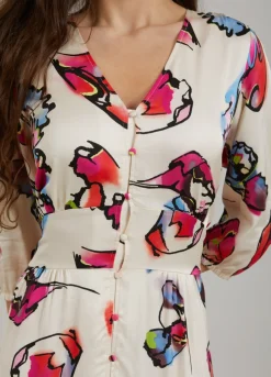 Kvinde Coster Copenhagen Kjoler^Kjole M. Knapper Og Butterfly Print