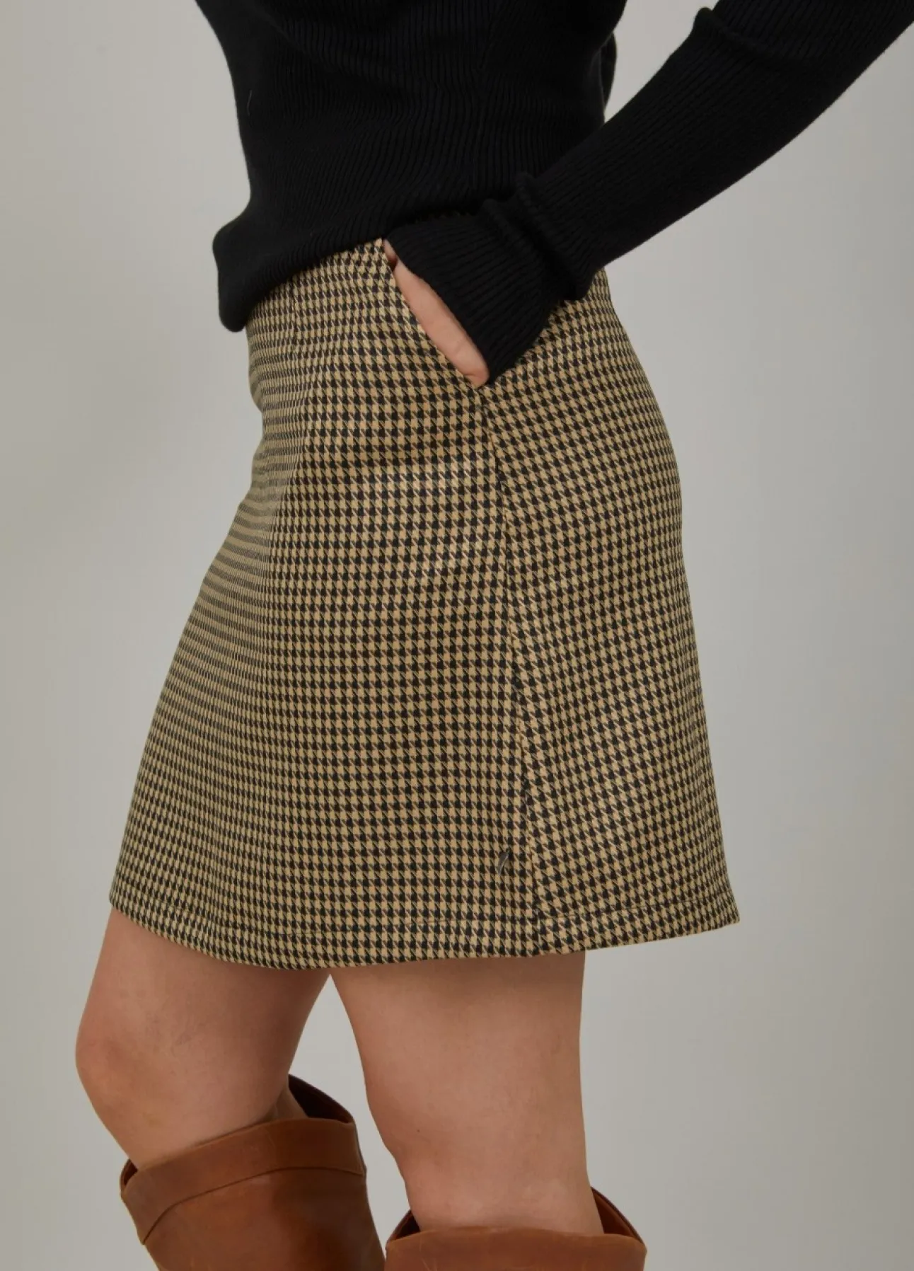 Kvinde Coster Copenhagen Nederdele^Kort Nederdel I Houndstooth