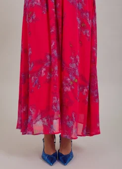 Kvinde Coster Copenhagen Kjoler^Lang Kjole M. Feather Bloom Print