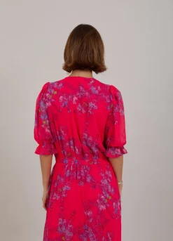 Kvinde Coster Copenhagen Kjoler^Lang Kjole M. Feather Bloom Print