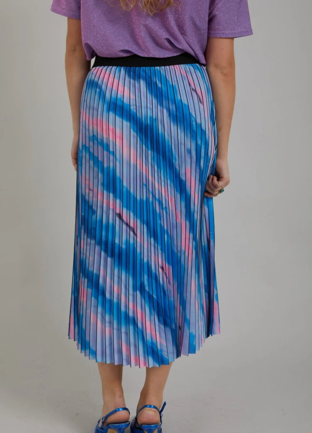 Kvinde Coster Copenhagen Nederdele^Plisseret Nederdel M. Faded Stripe Print