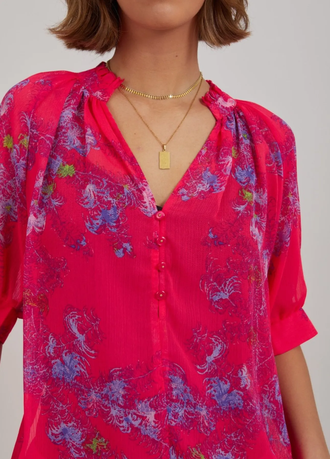 Kvinde Coster Copenhagen Skjorter Og Bluser^Top M. Feather Bloom Print