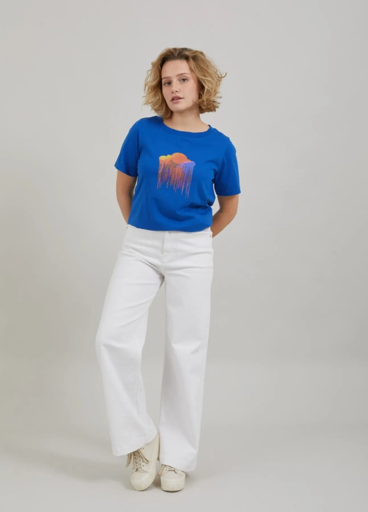 Kvinde Coster Copenhagen T-Shirts^T-Shirt M. Sky Print